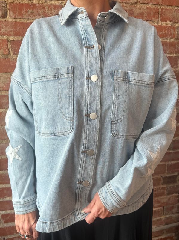STAR EMBROIDERED DENIM JACKET