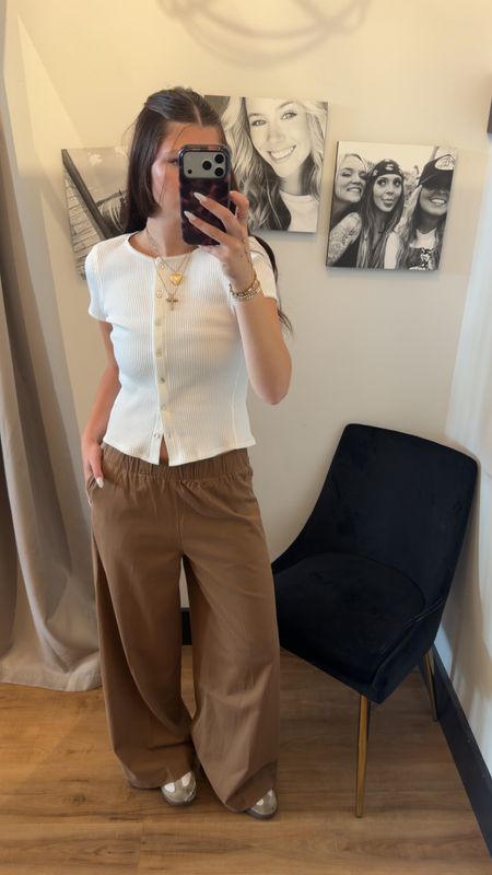 ELASTIC WAIST WIDE LEG PANT