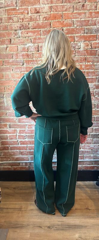 BARREL SWEATPANT W/CONTRAST STITCHING