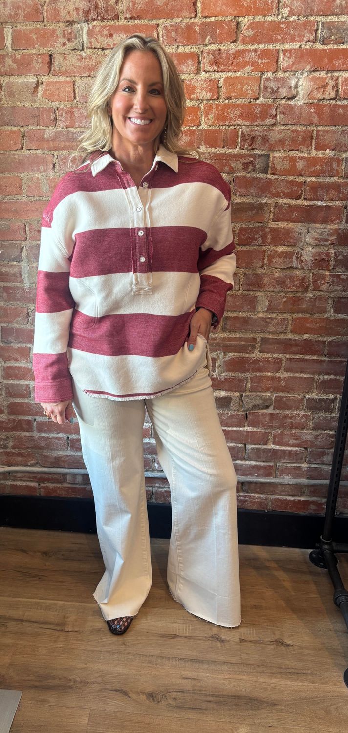 BUFFALO STRIPE QUARTER BUTTON UP