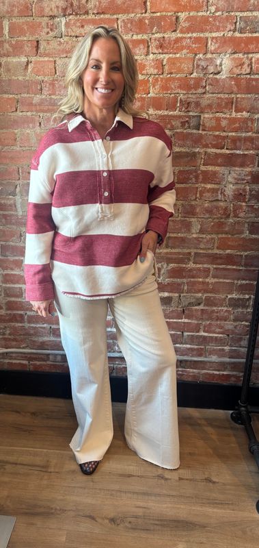 BUFFALO STRIPE QUARTER BUTTON UP