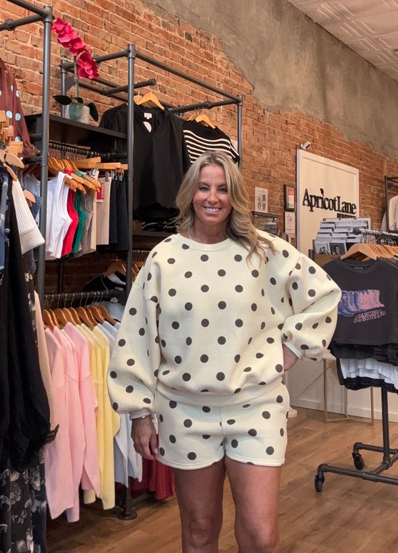 POLKA DOT FLEECE SWEATSHIRT