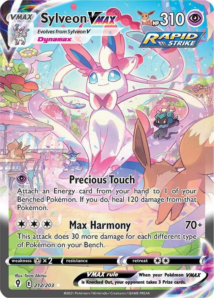 POKEMON SLYVEON VMAX LP 212/203 ALT ART SECRET