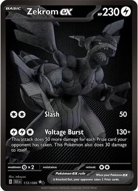 POKEMON ZEKROM EX 172/086 BLACK BOLT FULL ART