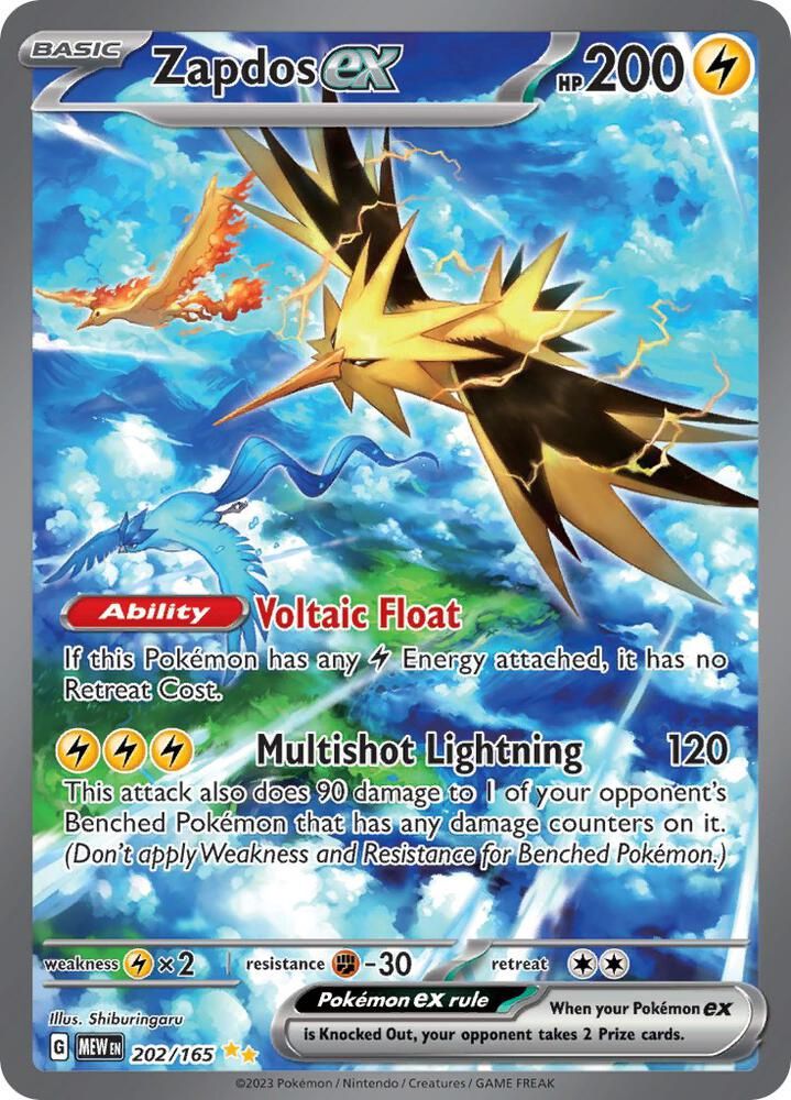 POKEMON ZAPDOS EX 202/165
