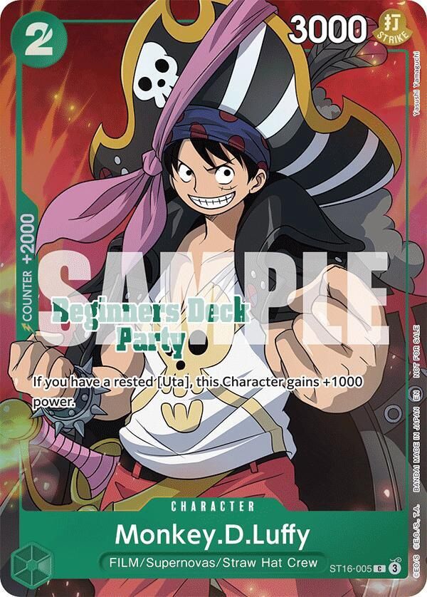 ONE PIECE MONKEY.D.LUFFY ST16-005 BEGINNER PARTY WINNER HOLO
