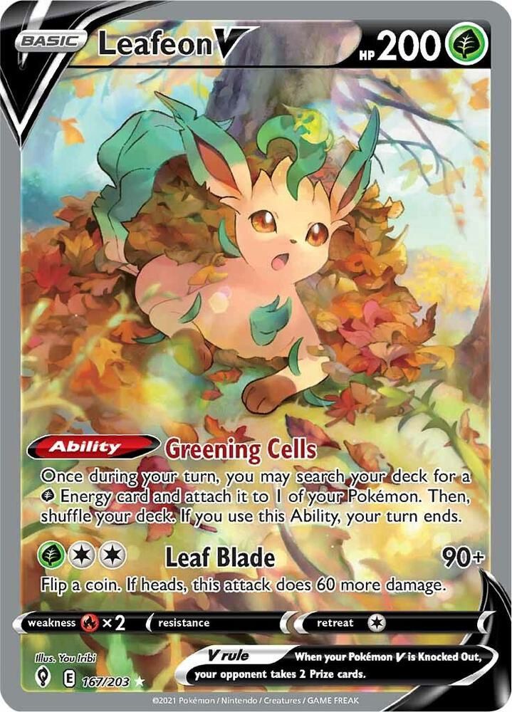 POKEMON LEAFEON V 167/203 ALT FULL ART