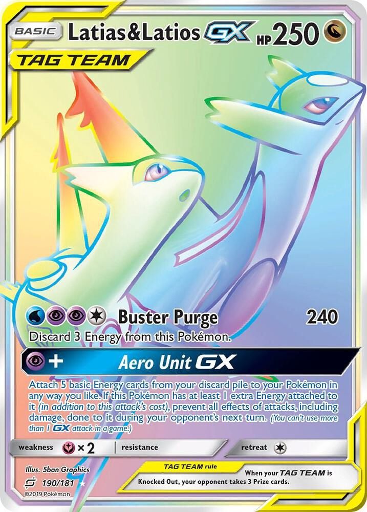 POKEMON LATIAS &amp; LATIOS GX MP 190/181 SCR