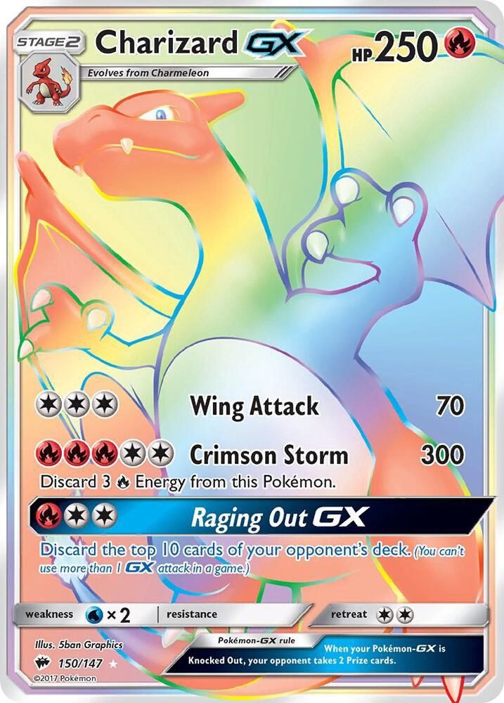 POKEMON CHARIZARD GX HP 150/147 SCR