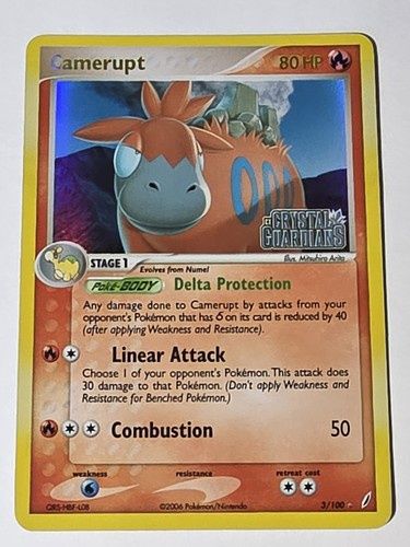POKEMON CAMERUPT 3/100 CRYSTAL GUARDIANS STAMP