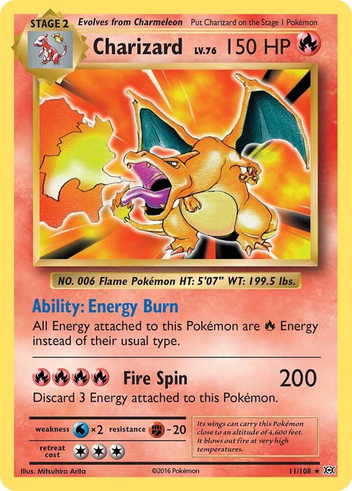POKEMON CHARIZARD MP 11/108 HOLO XY EVOLUTIONS