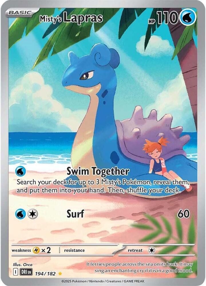 POKEMON MISTY LAPRAS 194/182 ILLUS RARE