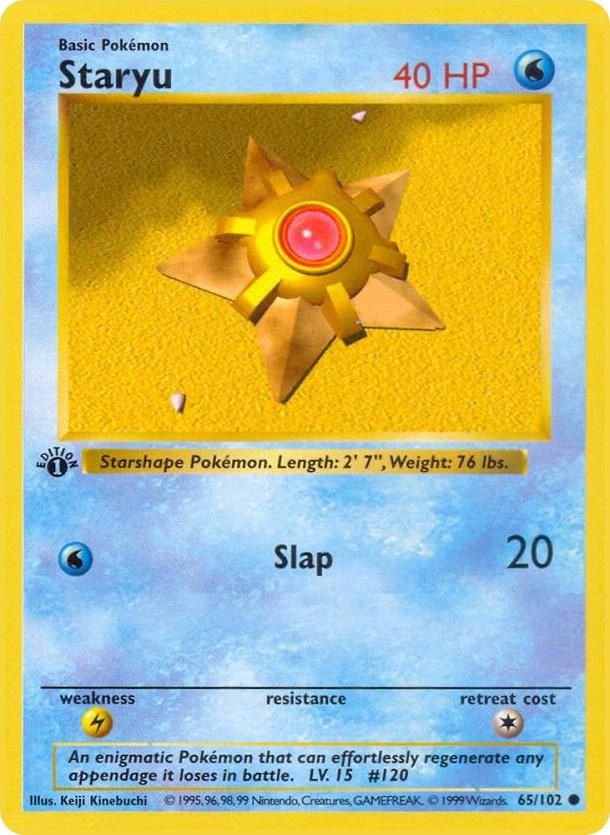 POKEMON STARYU 065/102 MP BASE SET (SHADOWLESS)