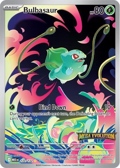 POKEMON BULBASAUR 133/132 WITH MEGA EVOLUTION STAMP SEALED