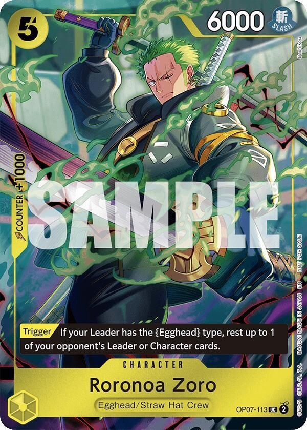 ONE PIECE RORONOA ZORO OP07-113 DALLAS DAY PROMO