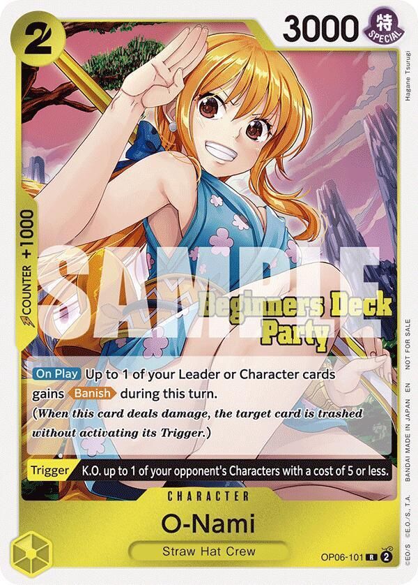 ONE PIECE O-NAMI OP06-101 BEGINNERS DECK PARTY STAMP PARTICIPANT