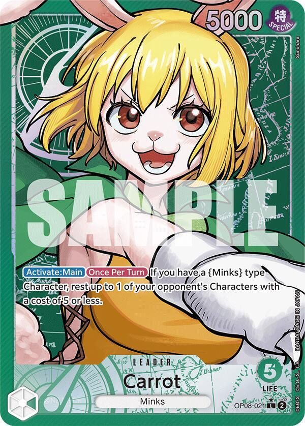 ONE PIECE CARROT OP08-021 LEADER ALT ART
