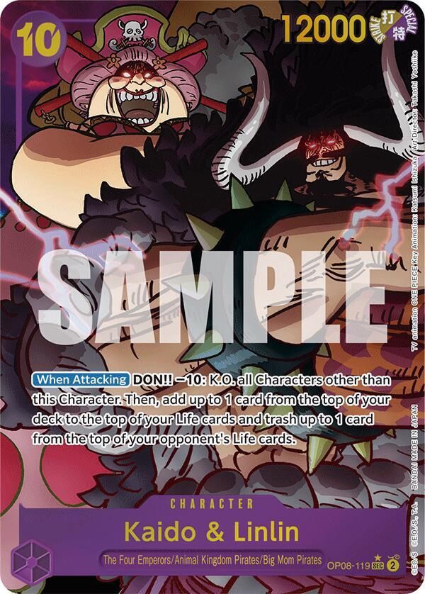 ONE PIECE KAIDO &amp; LINLIN OP08-119 ALT ART