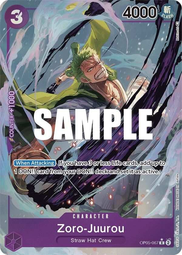 ONE PIECE ZORO-JUUROU OP05-067 ALT ART