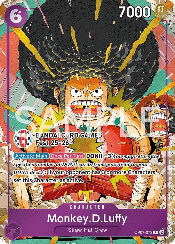 ONE PIECE MONKEY.D.LUFFY OP07-073 25-26 CARD FEST PROMO
