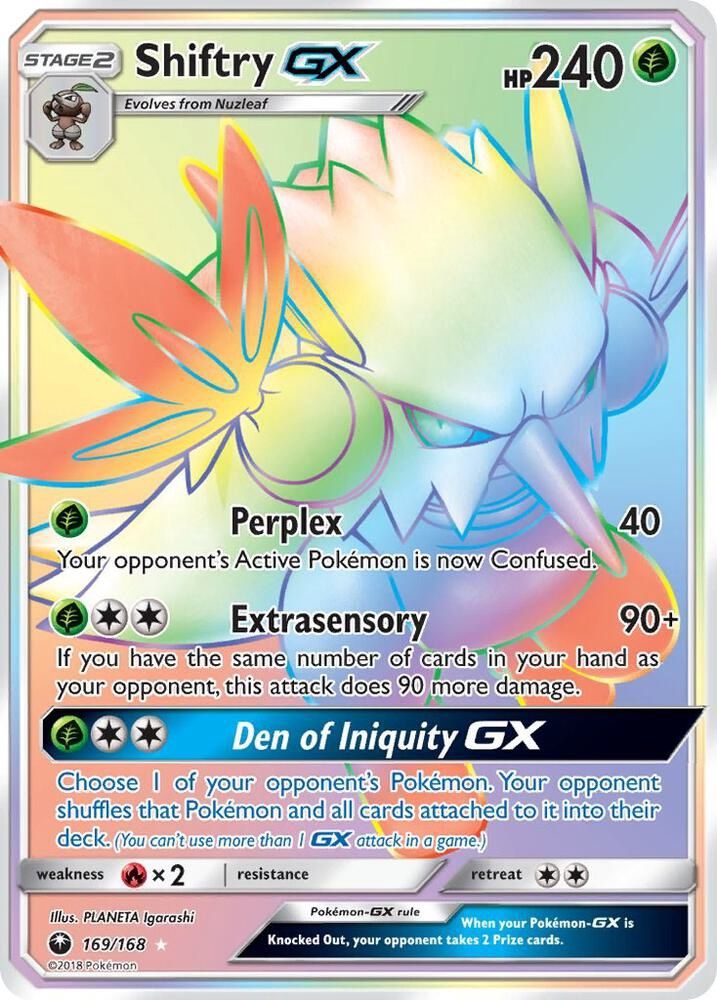 POKEMON SHIFTRY GX 169/168