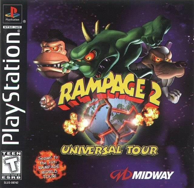 PS1 RAMPAGE 2 UNIVERSAL TOUR BLACK LABEL CIB