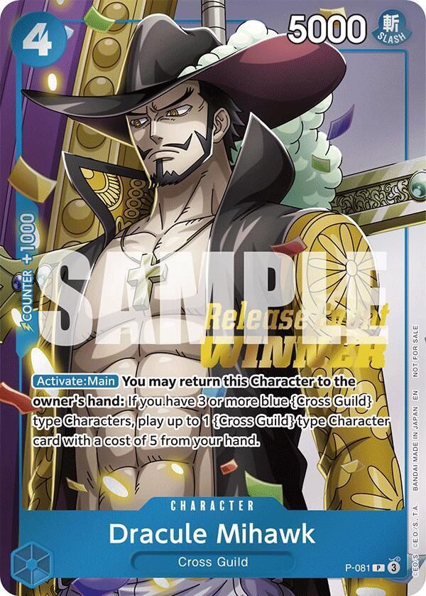 ONE PIECE DRACULE MIHAWK P-081 RELEASE EVENT WINNER SEALED