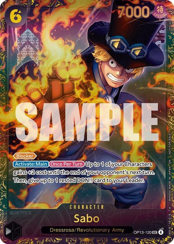 ONE PIECE SABO OP13-120 STORE TREASURE CUP PRMO