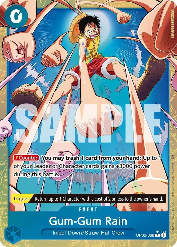 ONE PIECE GUM GUM RAIN OP02-068 ALT ART