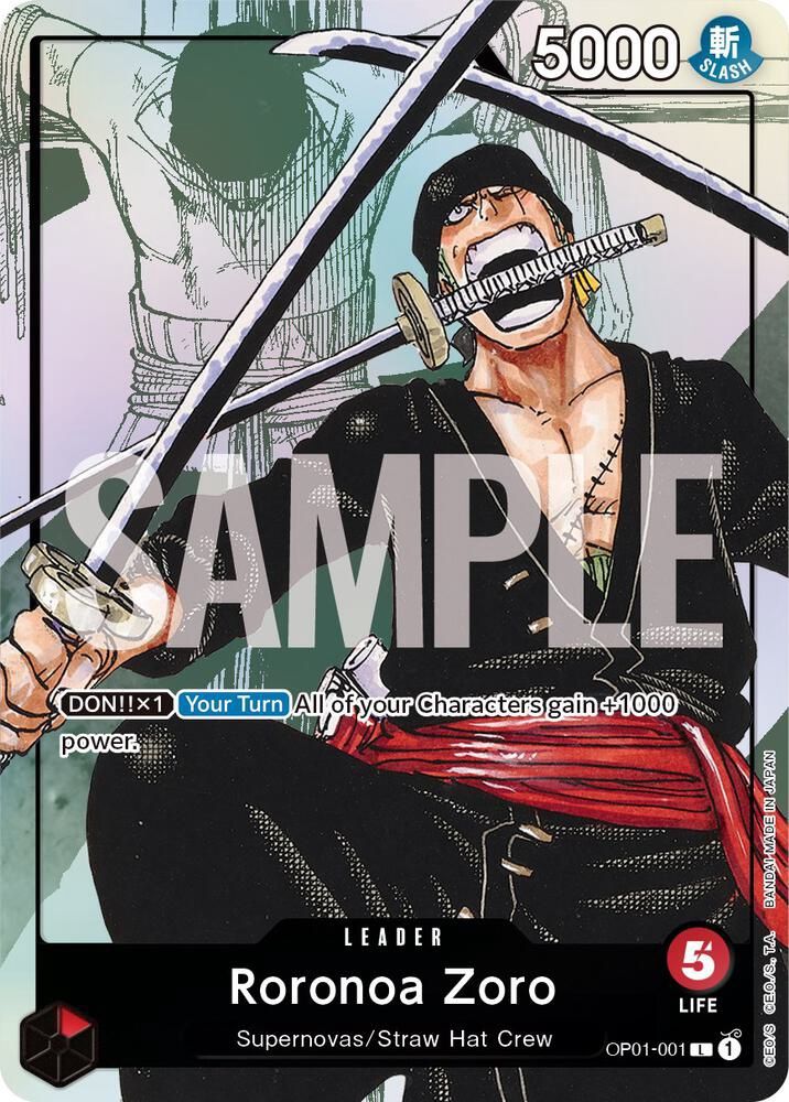 ONE PIECE RORONOA ZORO OP01-001 OP PR ALT ART