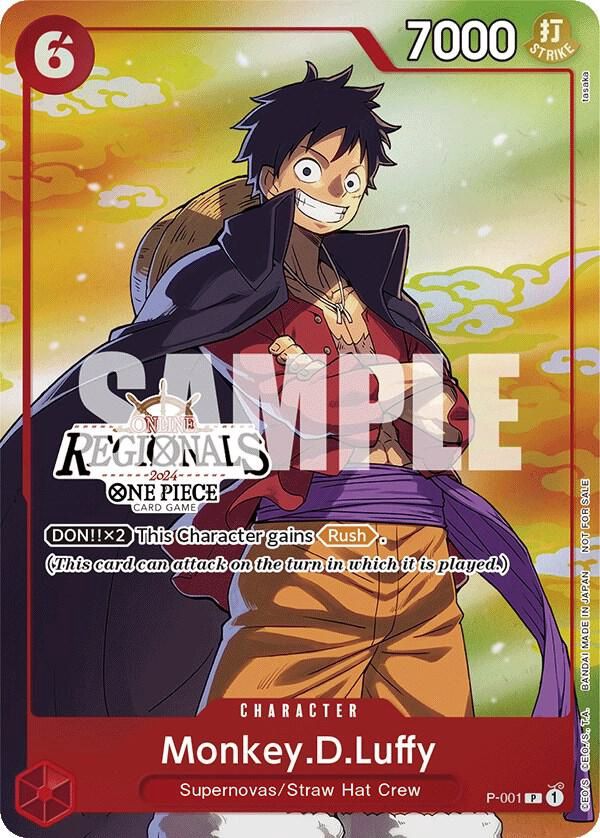 ONE PIECE MONKEY.D.LUFFY P-001 ONLINE REGIONAL 2024 VOL 2 PARTICIPANT