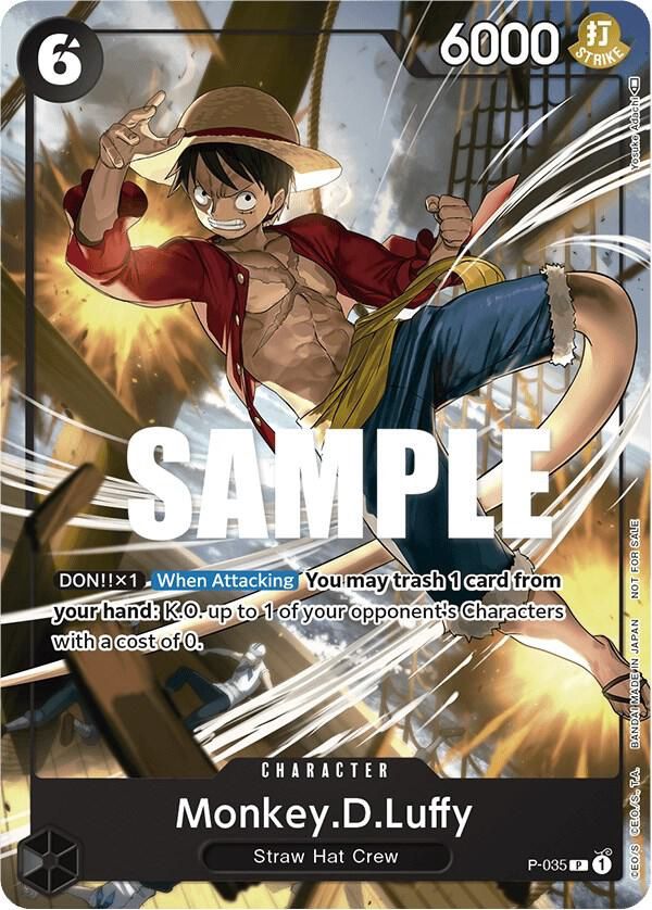 ONE PIECE MONKEY.D.LUFFY P-035 PIRATE PARTY