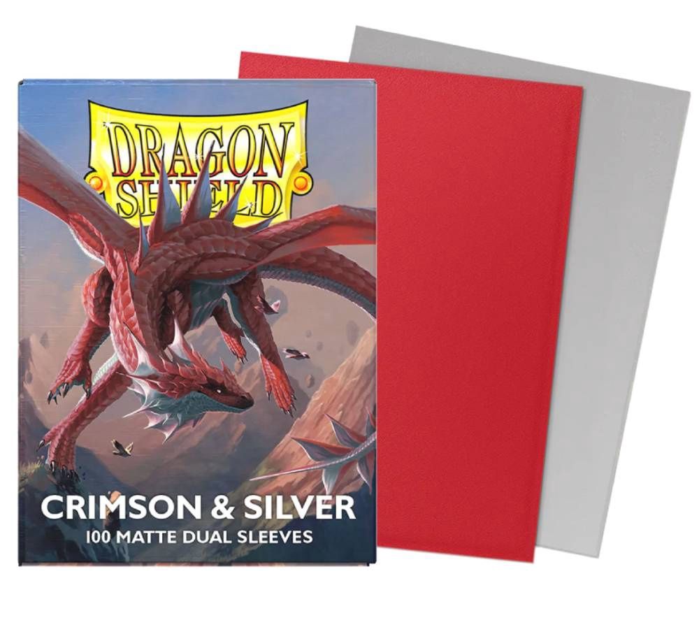 DRAGON SHIELD DUAL MATTE CRIMSON AND SILVER 15072
