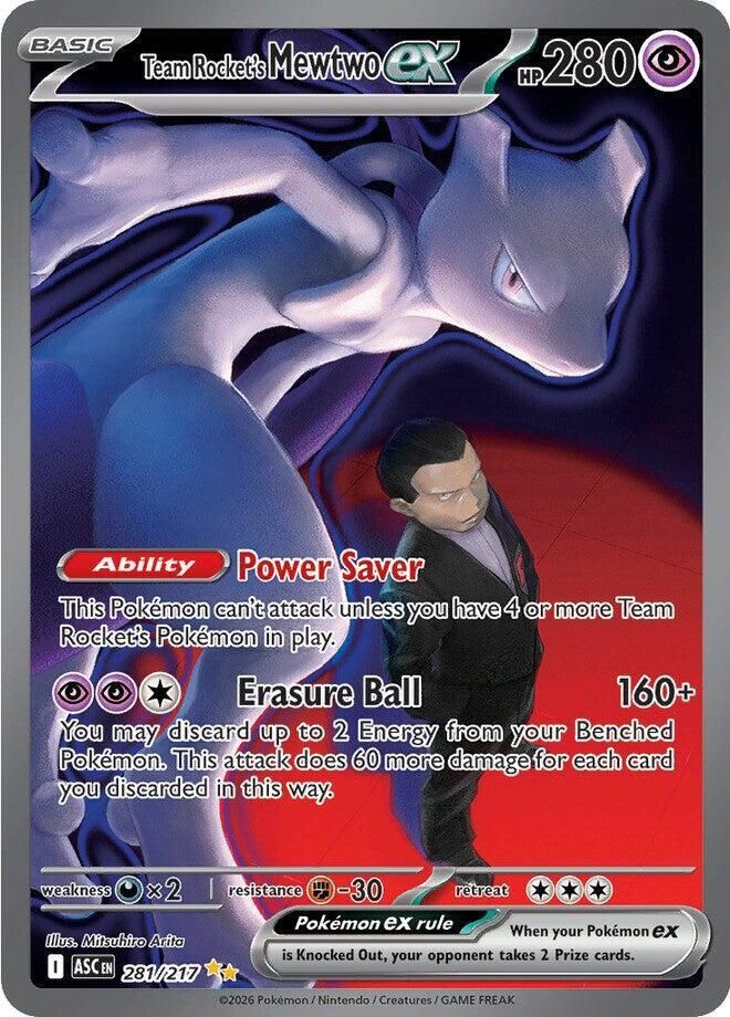 POKEMON TEAM ROCKETS MEWTWO EX 281/217 SPEC ILL R