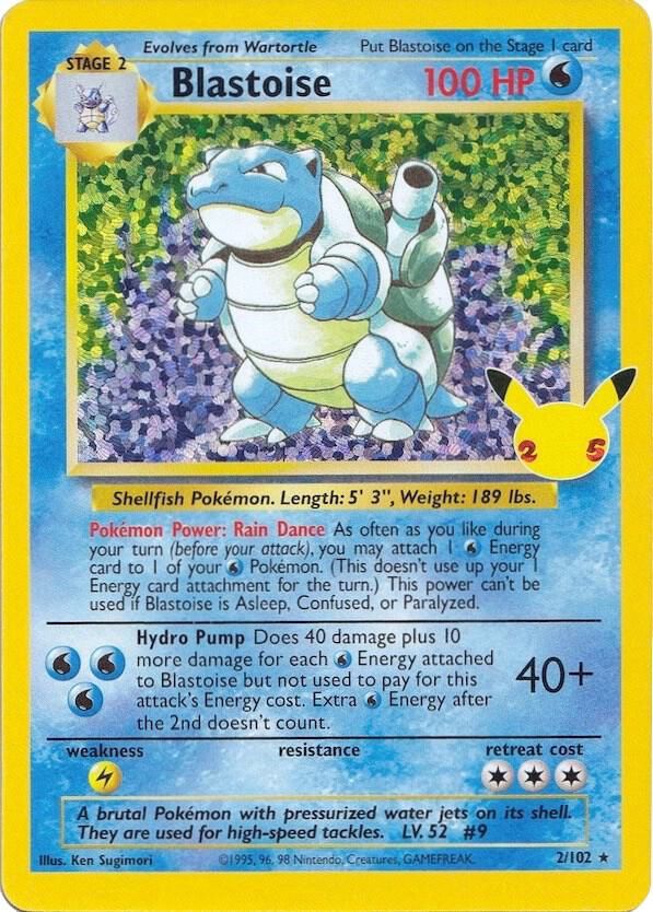 POKEMON BLASTOISE 2/102 CELEBRATIONS CC