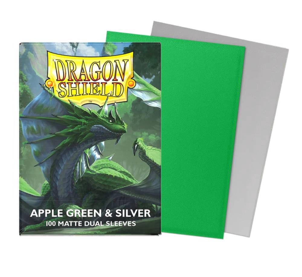 DRAGON SHIELD DUAL MATTE APPLE GREEN AND SILVER 15073