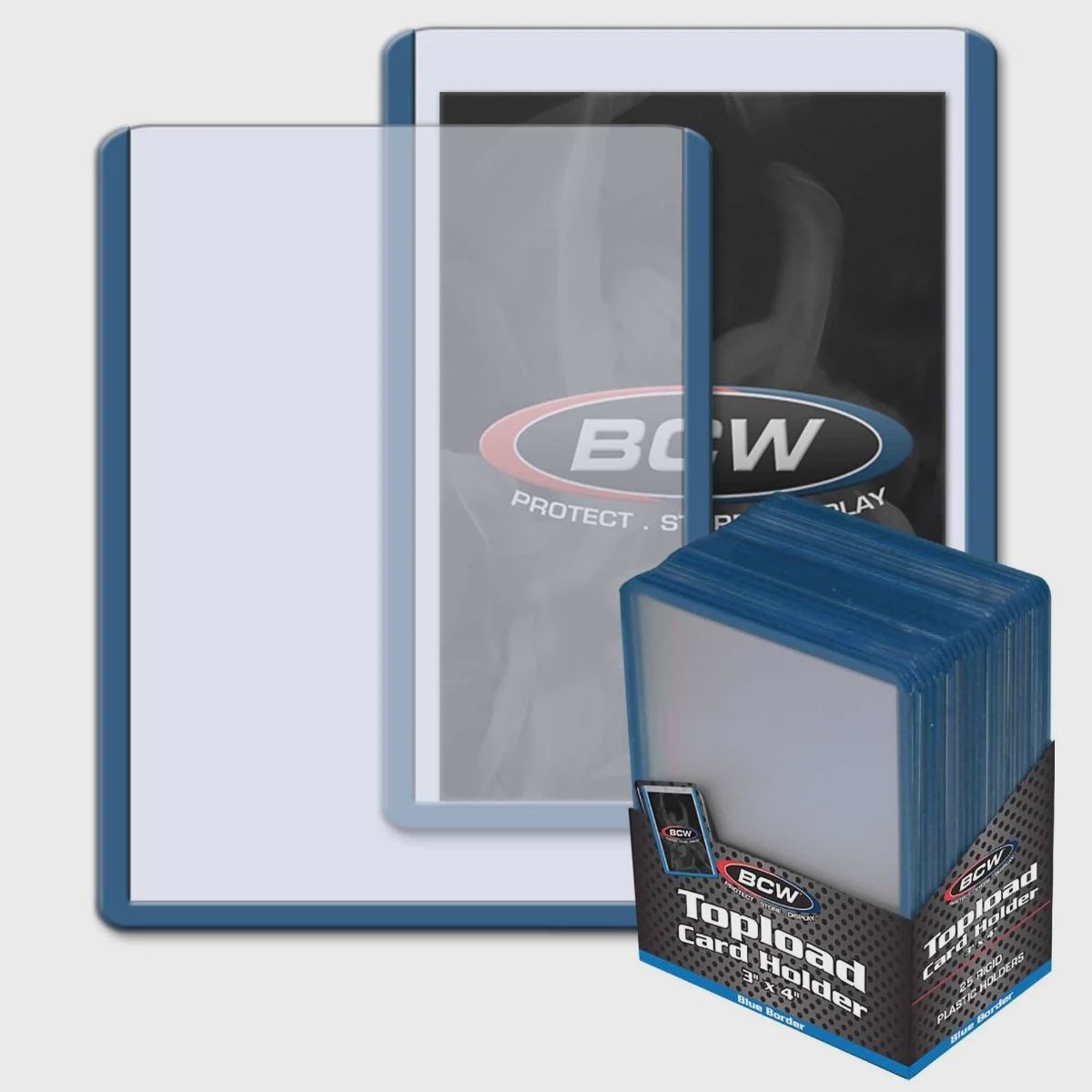3X4 TOPLOAD CARD HOLDER - BLUE BORDER