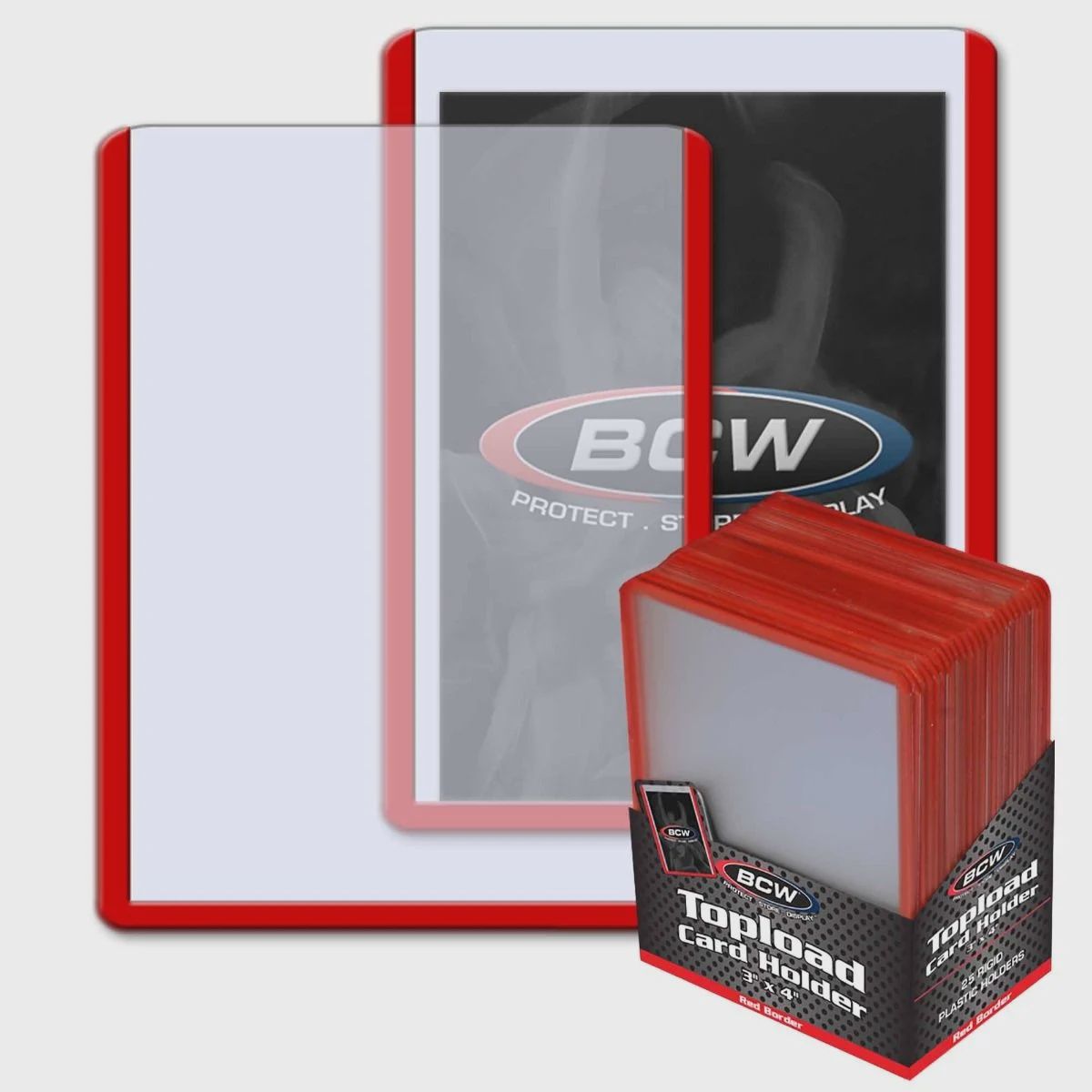 3X4 TOPLOAD CARD HOLDER -RED BORDER