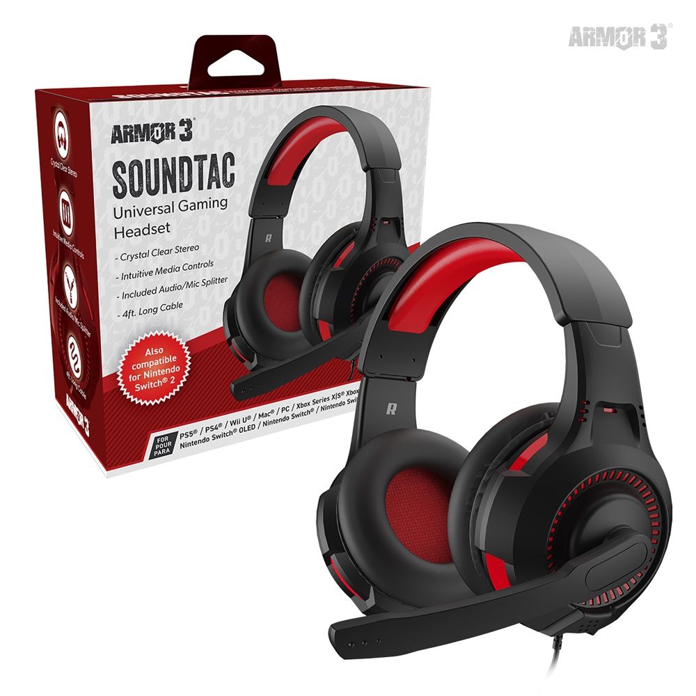 GAMING HEADSET UNIVERSAL ARMOR 3 SOUNDTAC RED