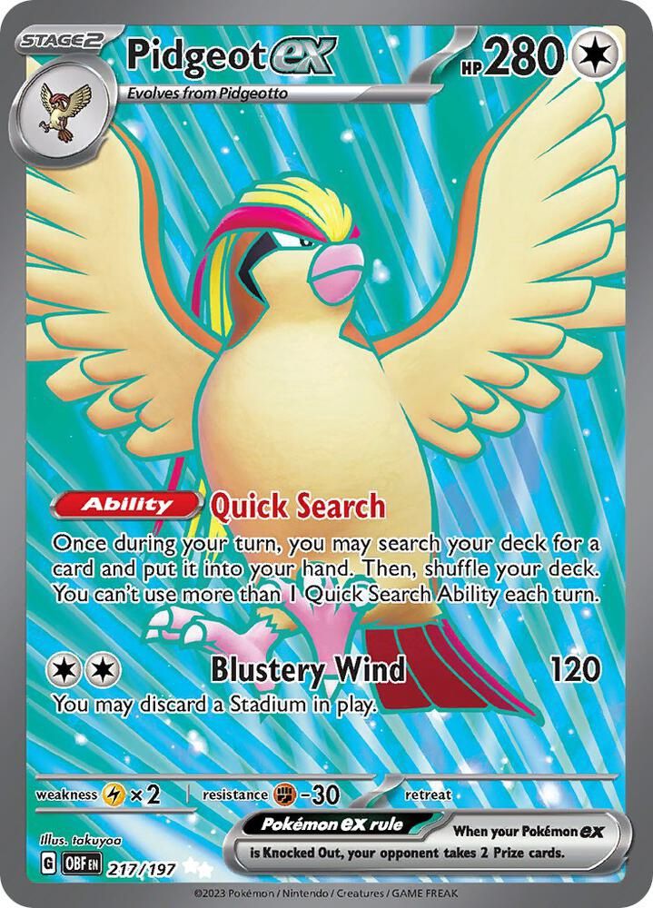 POKEMON PIDGEOT EX 217/197 LP
