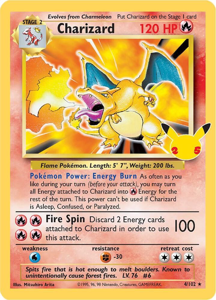 POKEMON CHARIZARD 4/102 CELEBRATIONS CC