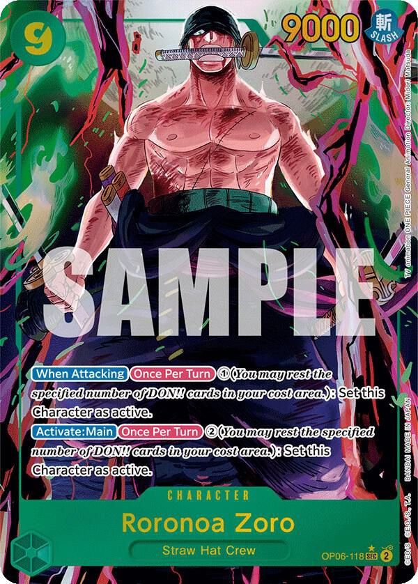 ONE PIECE RORONOA ZORO OP06-118 ALT ART