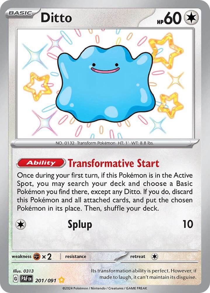 POKEMON DITTO 201/091 SHINY RARE