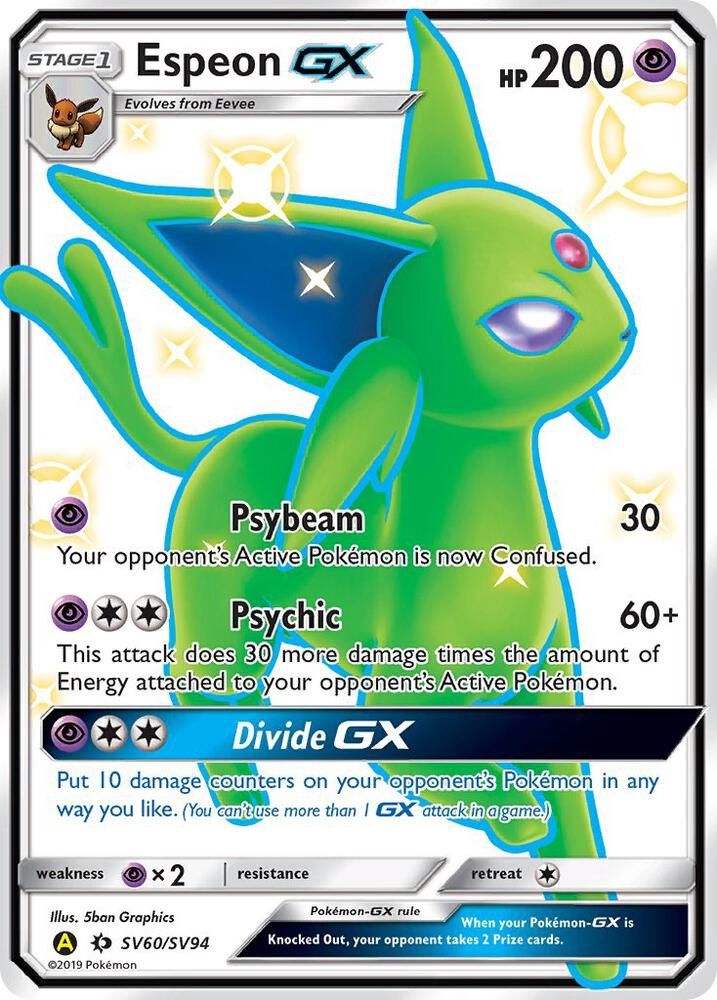 POKEMON ESPEON GX SV60/SV94 SHINY HOLO RARE