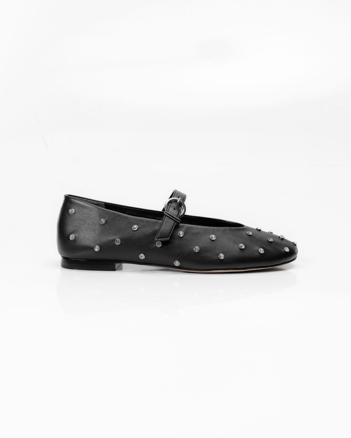 Paris Flat Black Leather