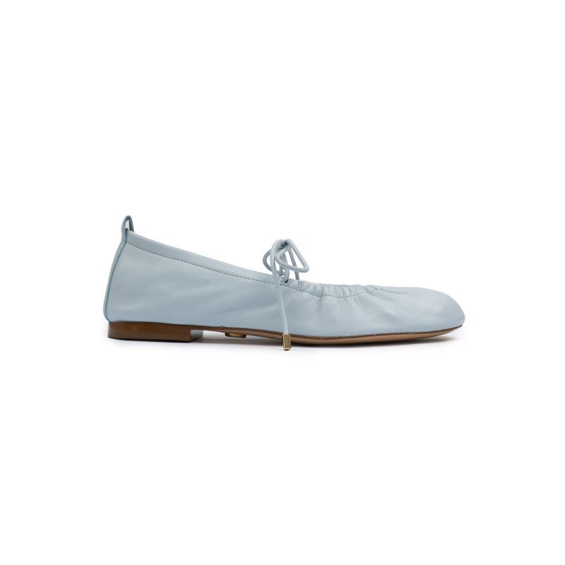 Naples Flat Baby Blue Leather