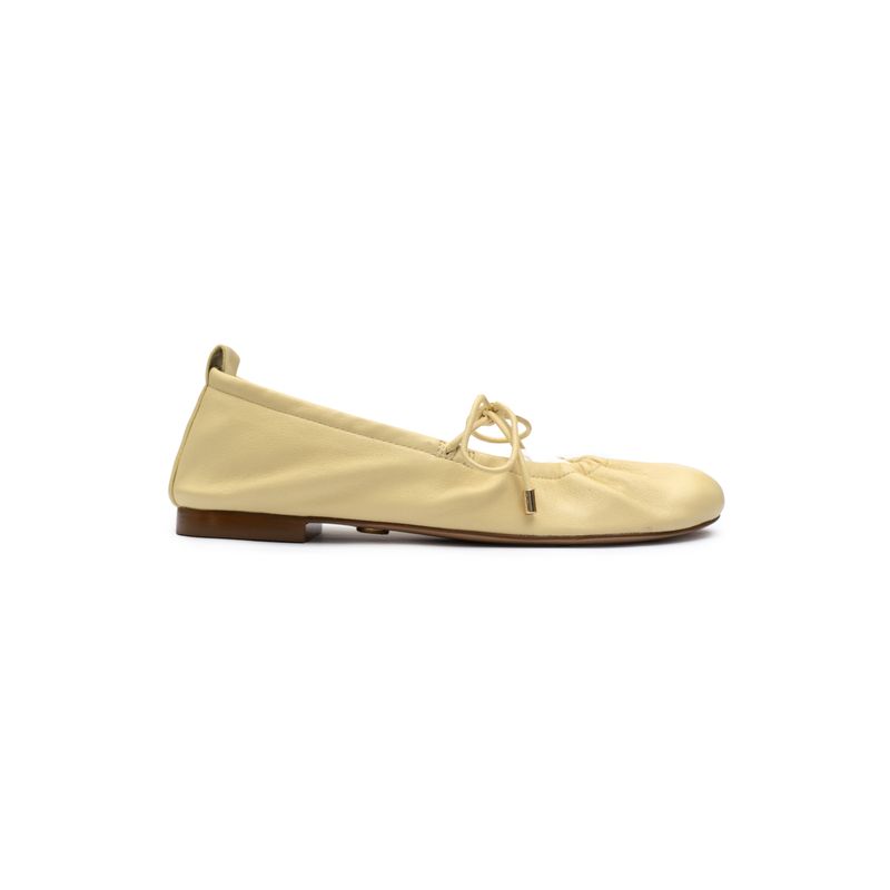 Naples Flat Butter Yellow Leather