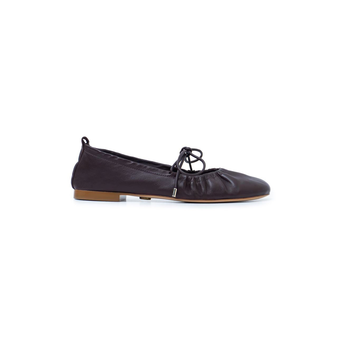 Naples Flat Aubergine Leather