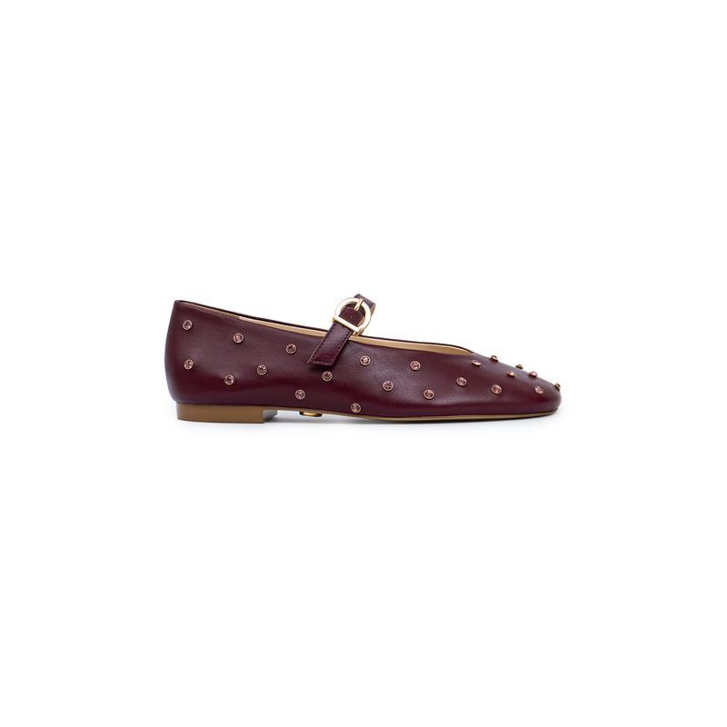 Paris Flat Bordeaux Leather