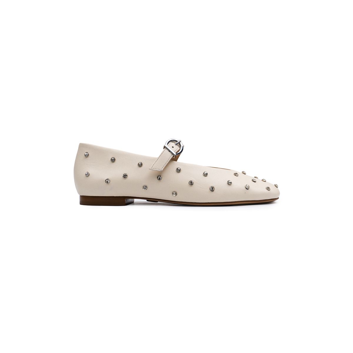 Paris Flat Beige Leather